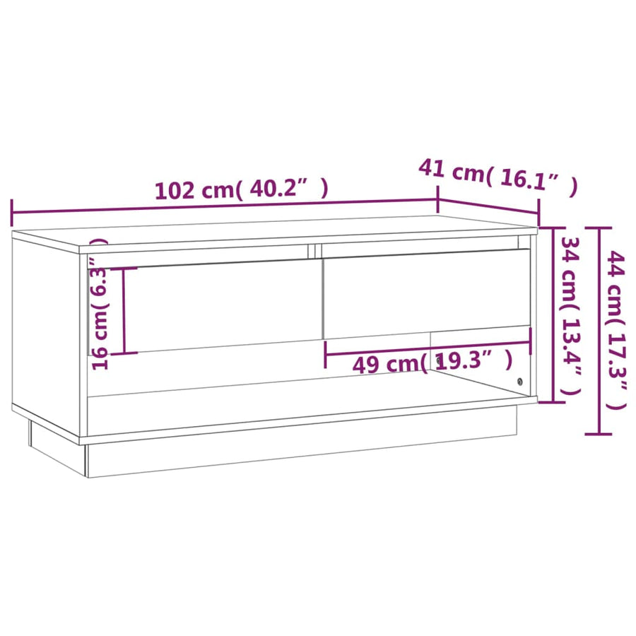 Tv-Meubel 02X4X44 Cm Spaanplaat Betongrijs