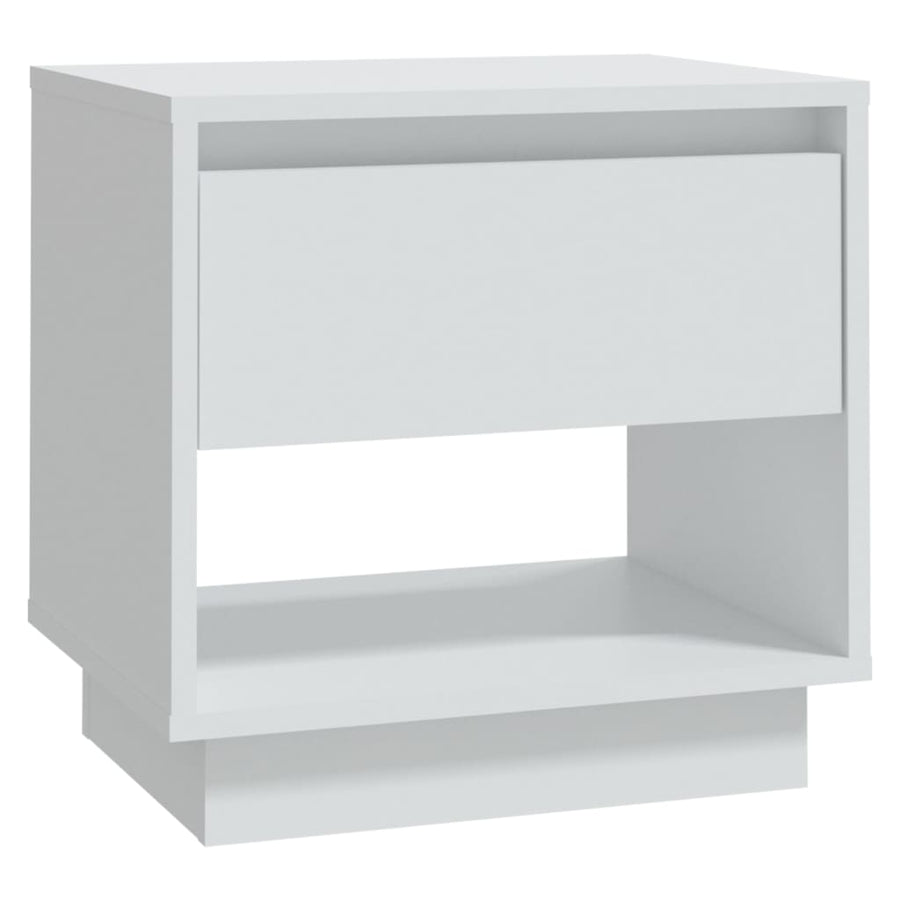 Nachtkastje 45x34x44 cm bewerkt hout wit