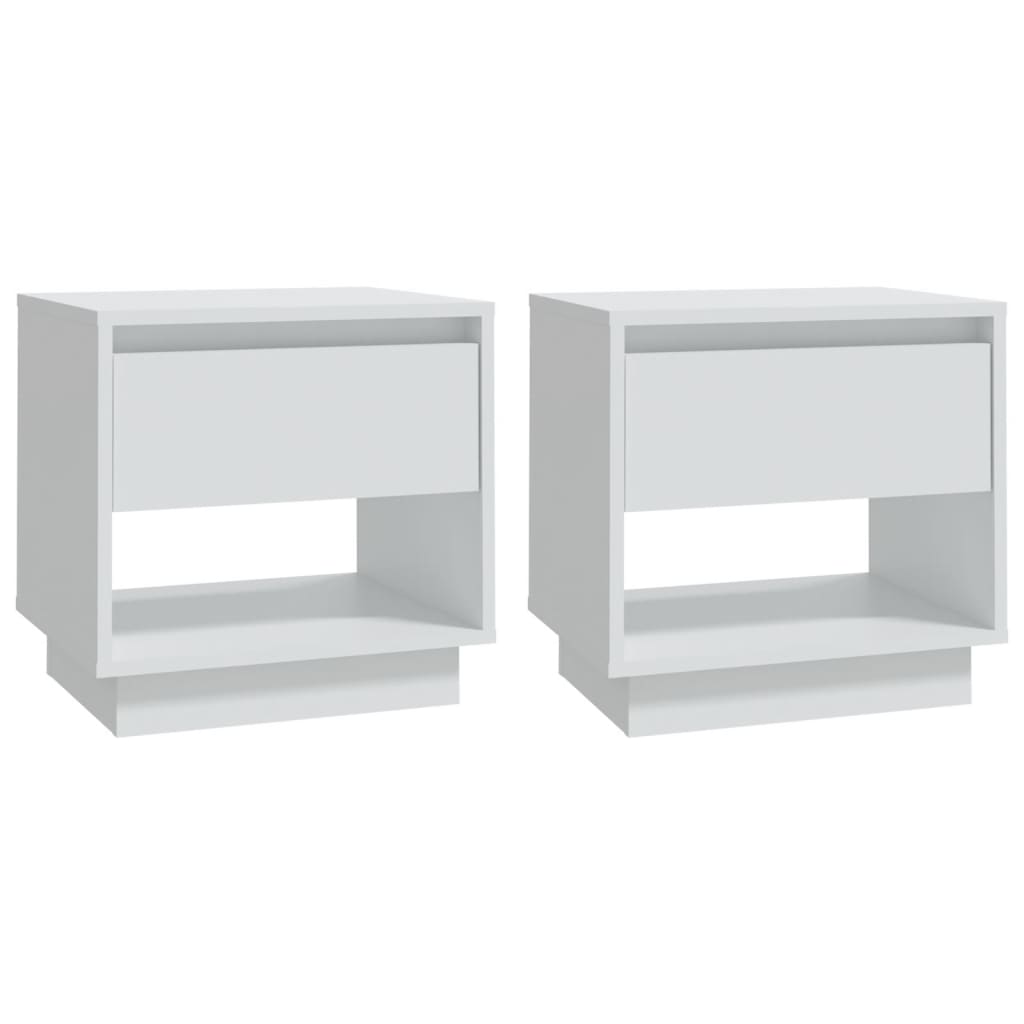 Nachtkastjes 45X34X44 Cm Spaanplaat 2 Wit