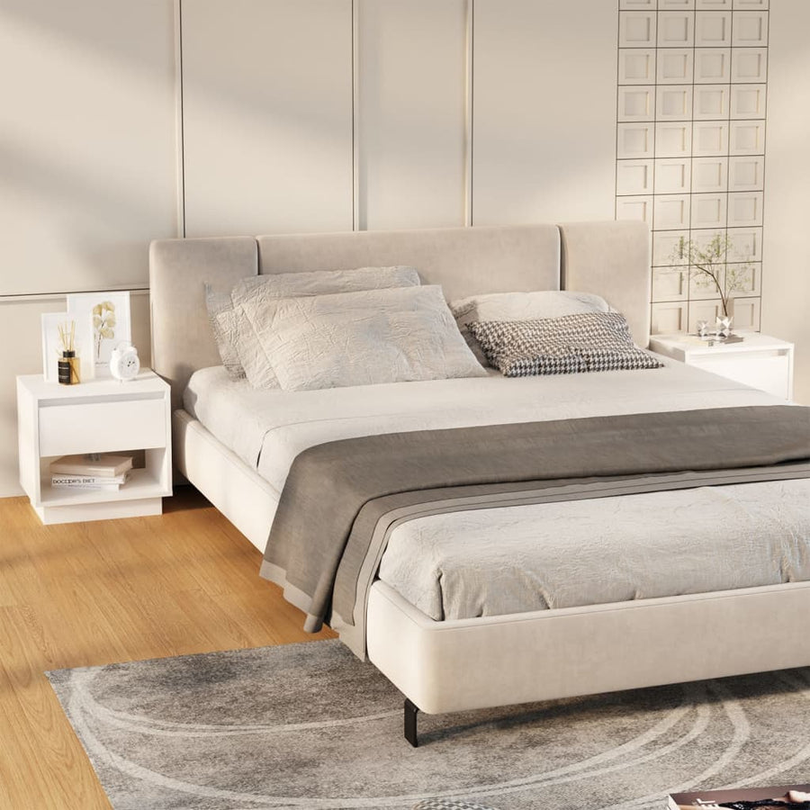 Nachtkastjes 45X34X44 Cm Spaanplaat 2 Wit