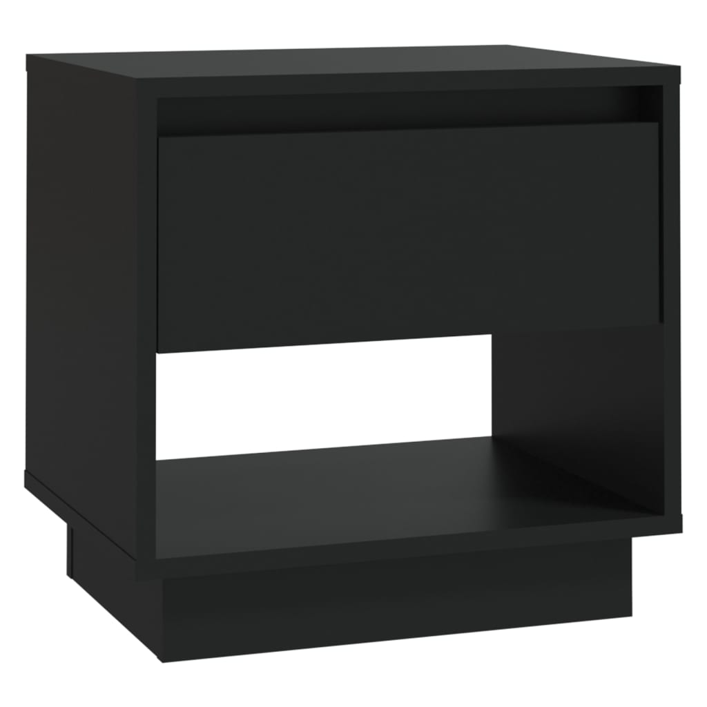 Nachtkastje 45x34x44 cm bewerkt hout zwart