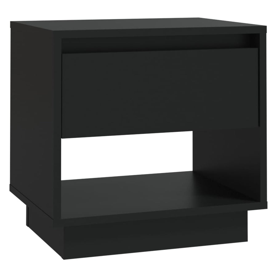 Nachtkastje 45x34x44 cm bewerkt hout zwart