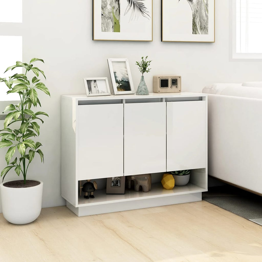 Dressoir 97X31X75 Cm Bewerkt Hout Wit