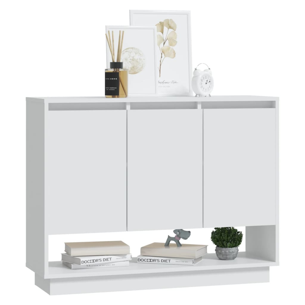 Dressoir 97X31X75 Cm Bewerkt Hout Wit