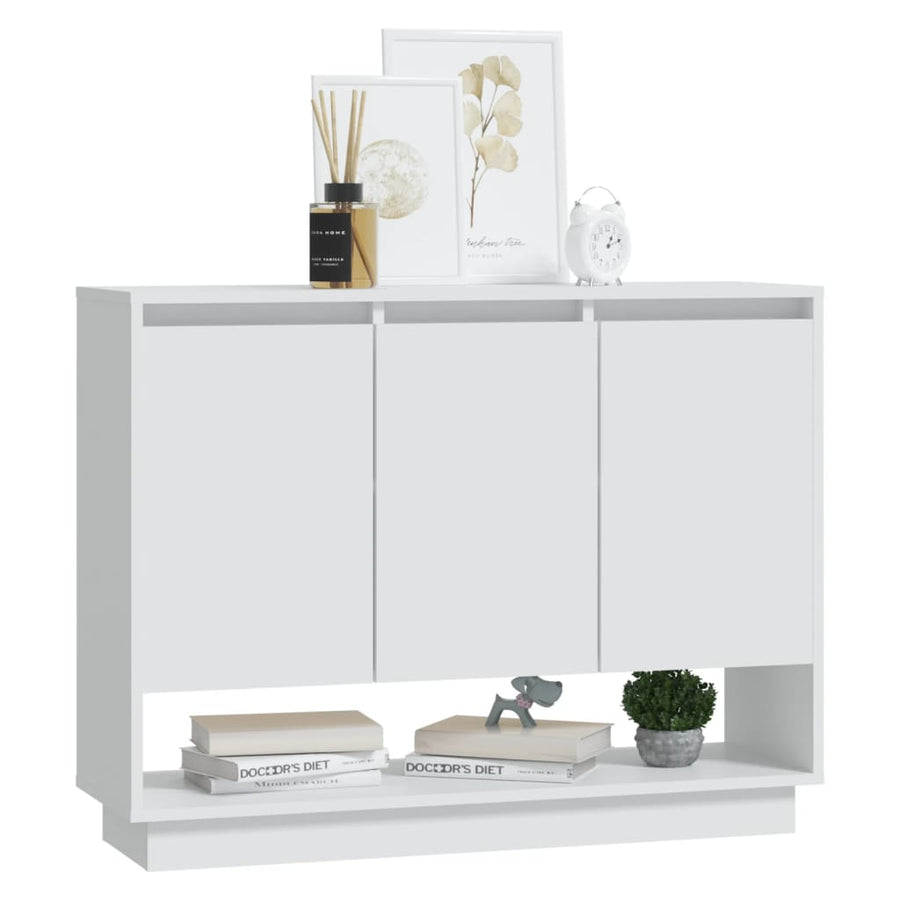 Dressoir 97X31X75 Cm Bewerkt Hout Wit