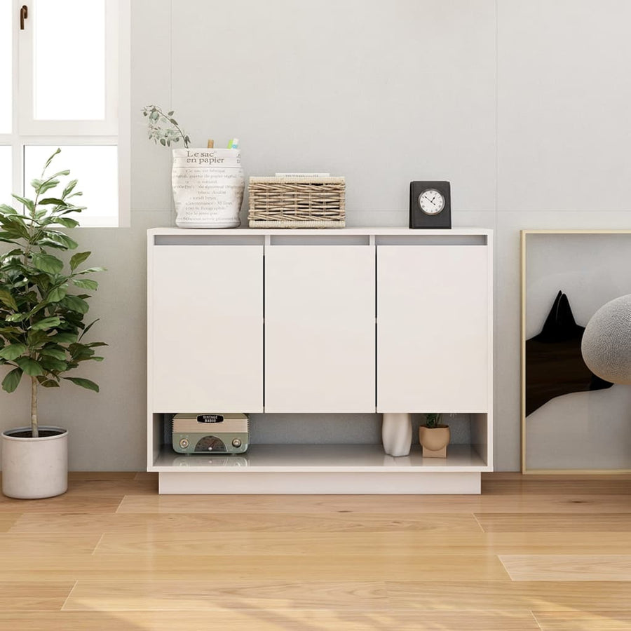 Dressoir 97X31X75 Cm Bewerkt Hout Wit