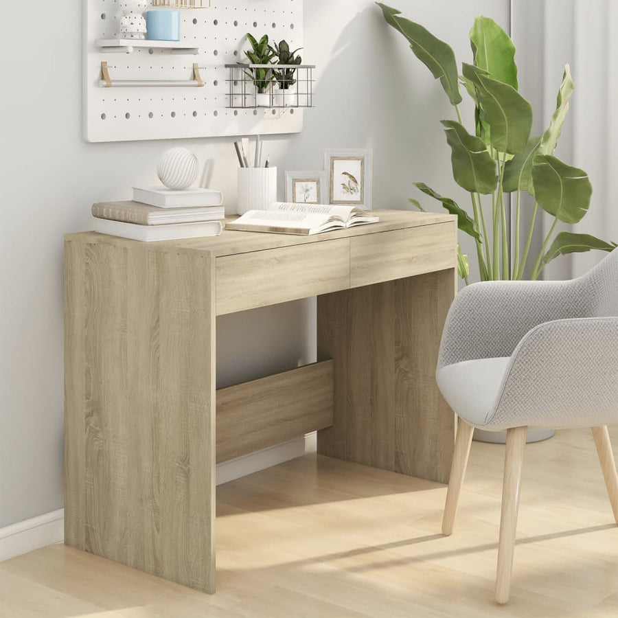 Bureau 101X50X76,5 Cm Spaanplaat Kleurig Sonoma eiken