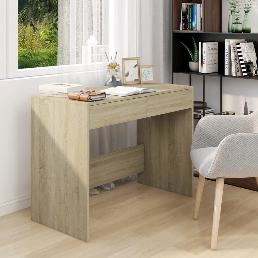 Bureau 101X50X76,5 Cm Spaanplaat Kleurig Sonoma eiken