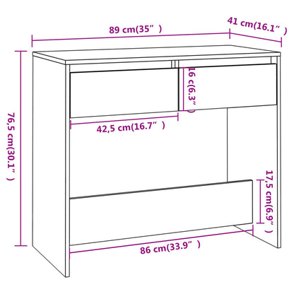 Wandtafel 89X4X76,5 Cm Staal Zwart