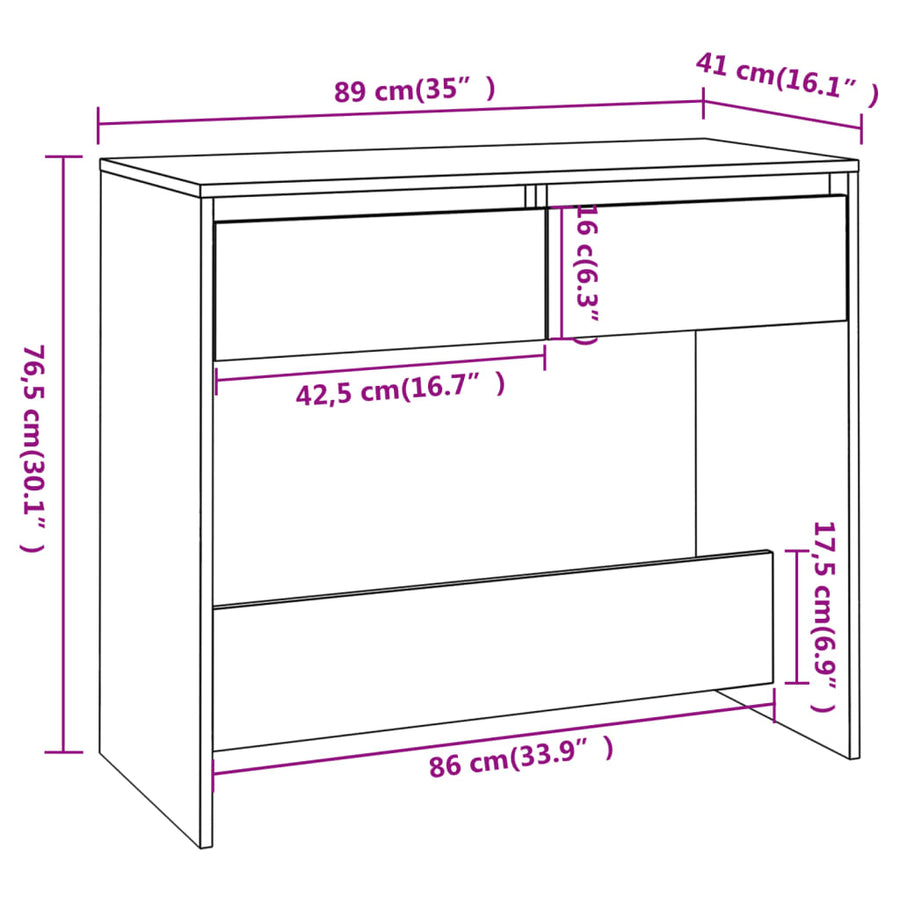 Wandtafel 89X4X76,5 Cm Staal Zwart