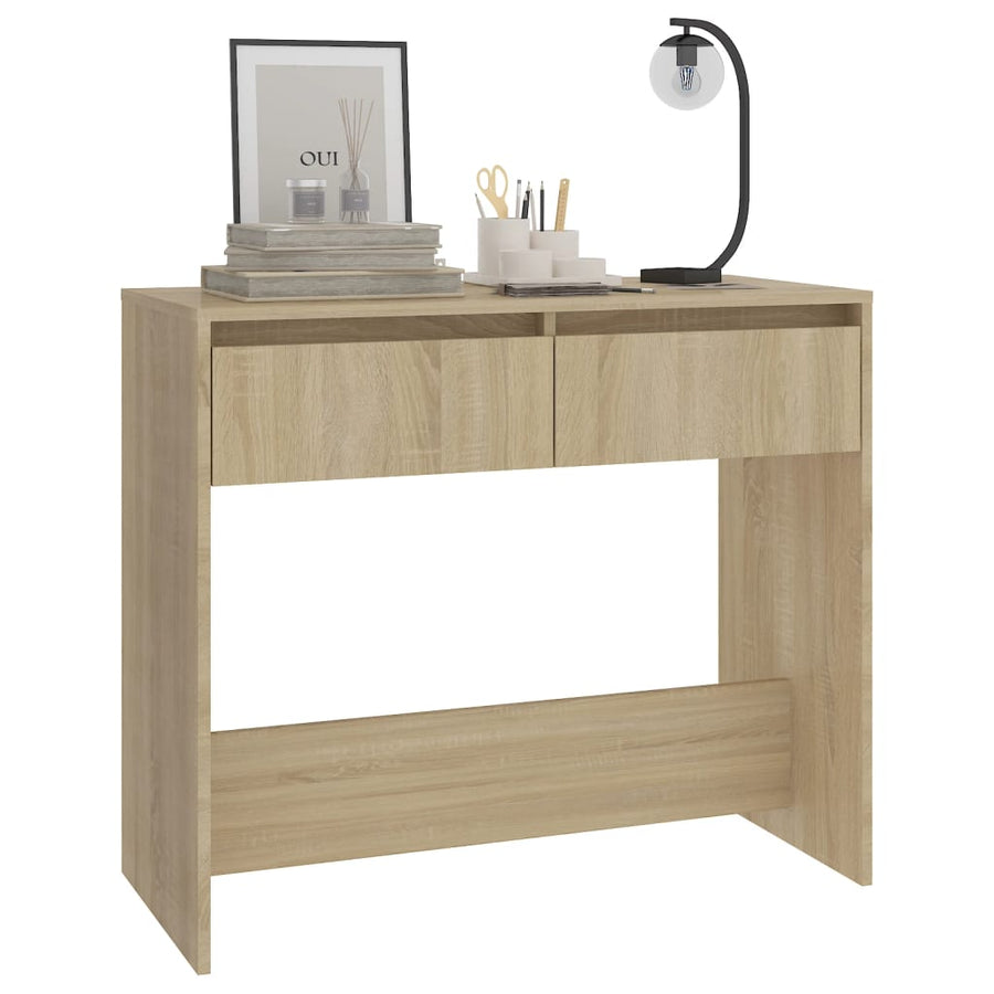 Wandtafel 89X4X76,5 Cm Staal Kleurig Sonoma eiken