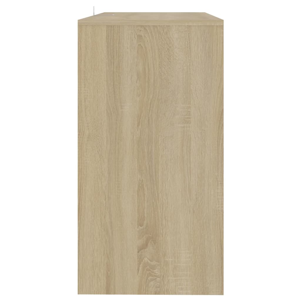 Wandtafel 89X4X76,5 Cm Staal Kleurig Sonoma eiken