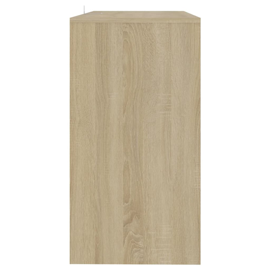Wandtafel 89X4X76,5 Cm Staal Kleurig Sonoma eiken
