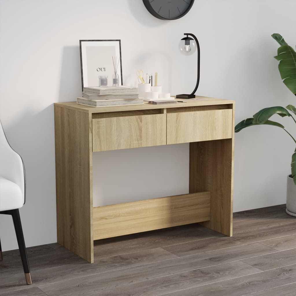 Wandtafel 89X4X76,5 Cm Staal Kleurig Sonoma eiken