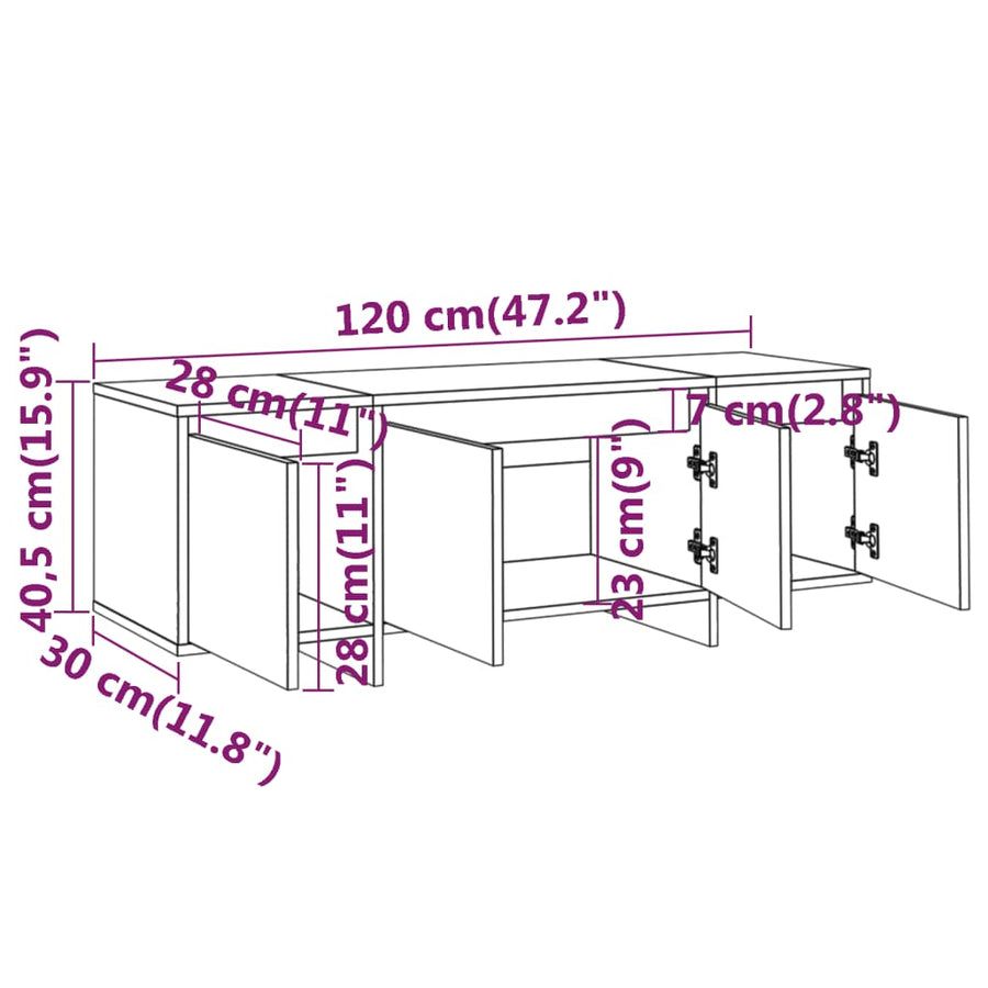 Tv-meubel 120x30x40,5 cm spaanplaat sonoma eikenkleurig Sonoma eiken