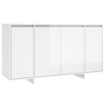 Dressoir 135X41X75 Cm Bewerkt Hout Hoogglans Wit