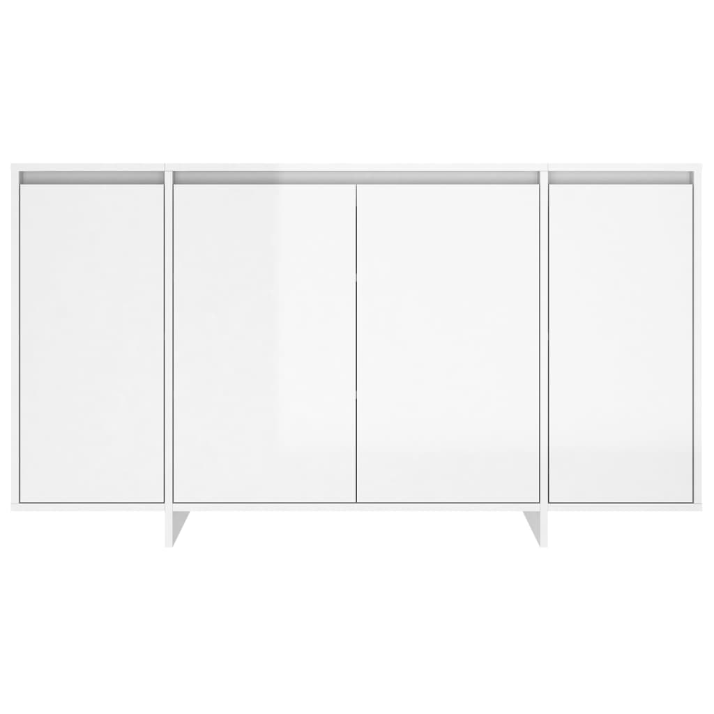 Dressoir 135X41X75 Cm Bewerkt Hout Hoogglans Wit