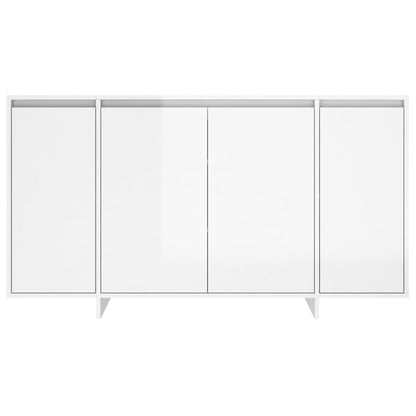 Dressoir 135X41X75 Cm Bewerkt Hout Hoogglans Wit