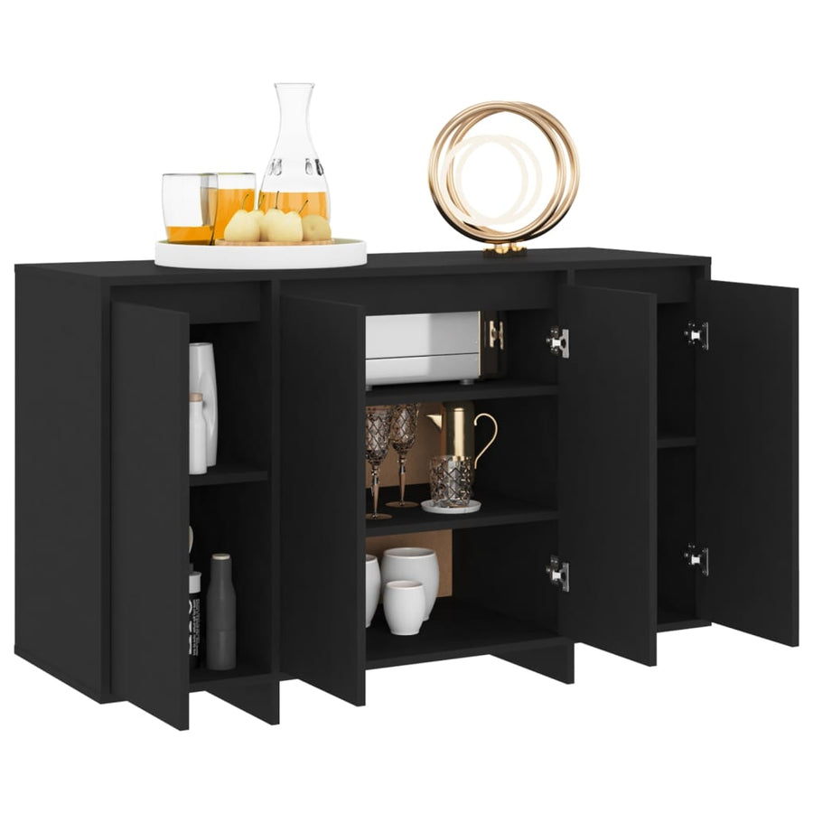 Dressoir 120x41x75 cm bewerkt hout zwart