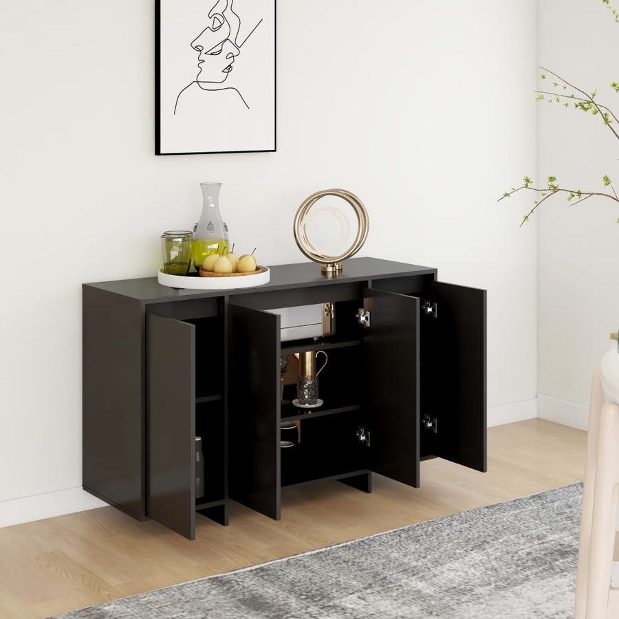 Dressoir 120x41x75 cm bewerkt hout zwart