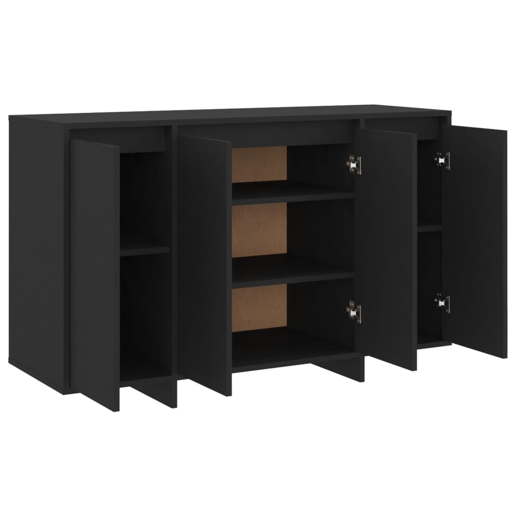 Dressoir 120x41x75 cm bewerkt hout zwart