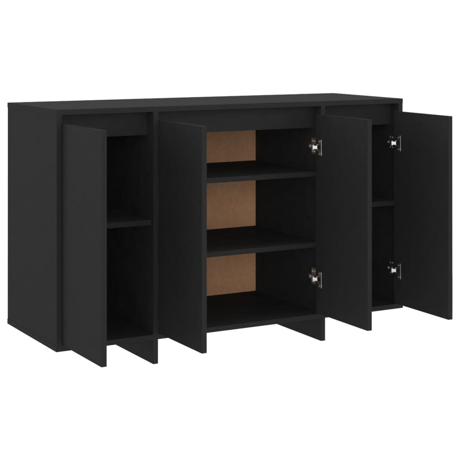 Dressoir 120x41x75 cm bewerkt hout zwart