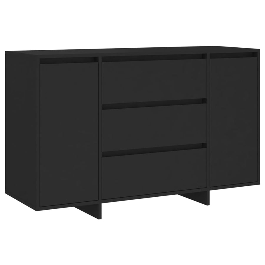 Dressoir Met 3 Lades 20X4X75 Cm Spaanplaat Zwart