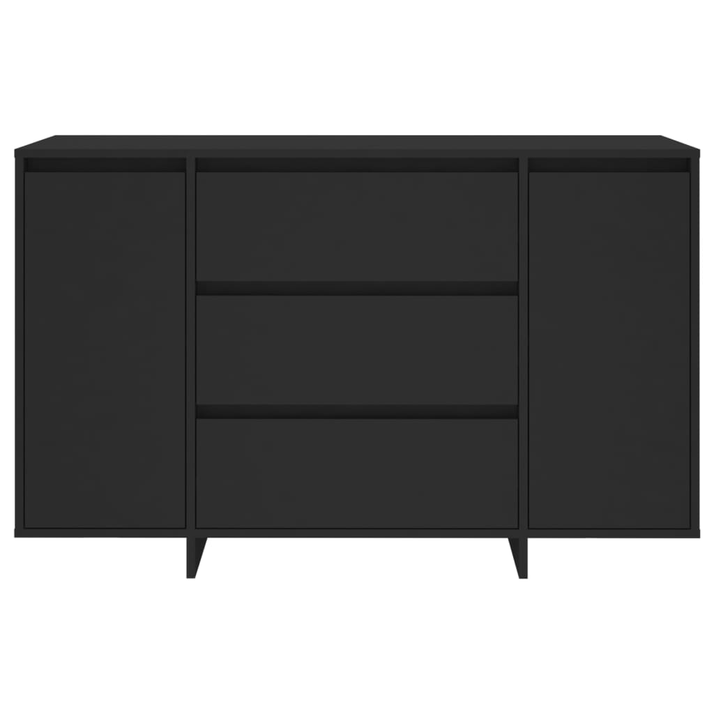 Dressoir Met 3 Lades 20X4X75 Cm Spaanplaat Zwart