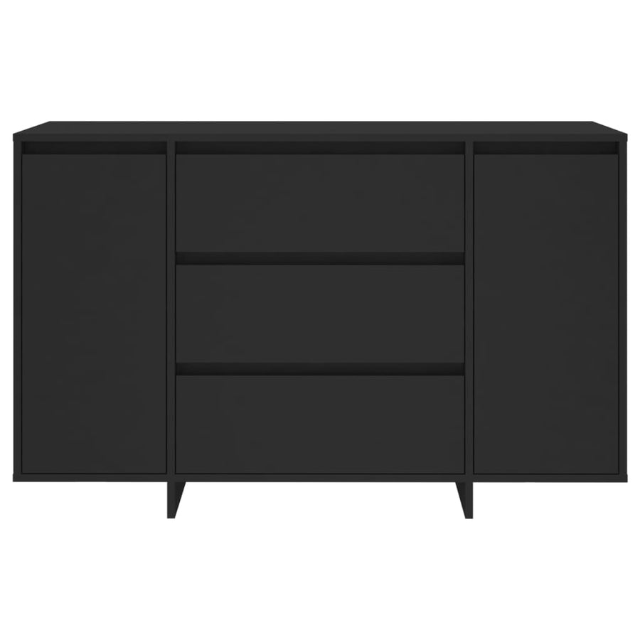 Dressoir Met 3 Lades 20X4X75 Cm Spaanplaat Zwart