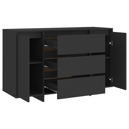 Dressoir Met 3 Lades 20X4X75 Cm Spaanplaat Zwart