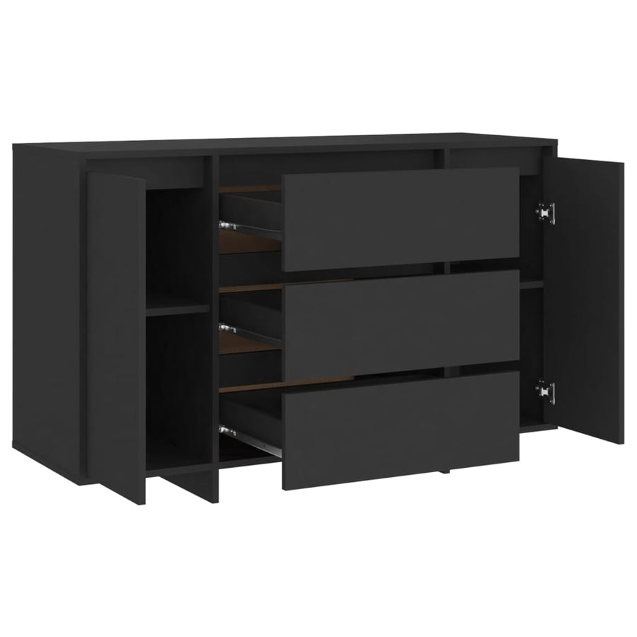 Dressoir Met 3 Lades 20X4X75 Cm Spaanplaat Zwart