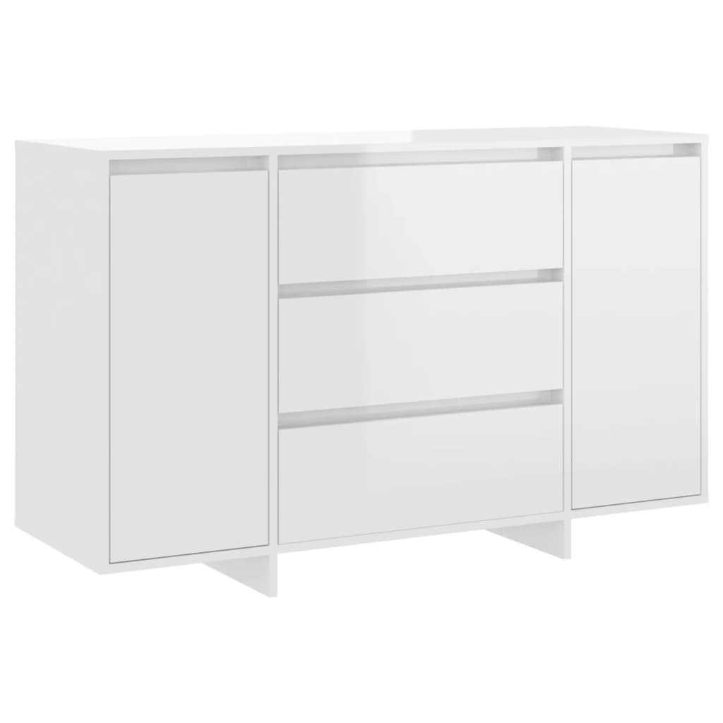 Dressoir Met 3 Lades 20X4X75 Cm Spaanplaat Hoogglans wit