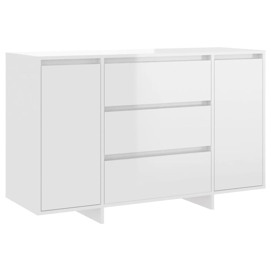 Dressoir Met 3 Lades 20X4X75 Cm Spaanplaat Hoogglans wit