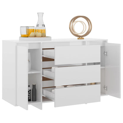 Dressoir Met 3 Lades 20X4X75 Cm Spaanplaat Hoogglans wit