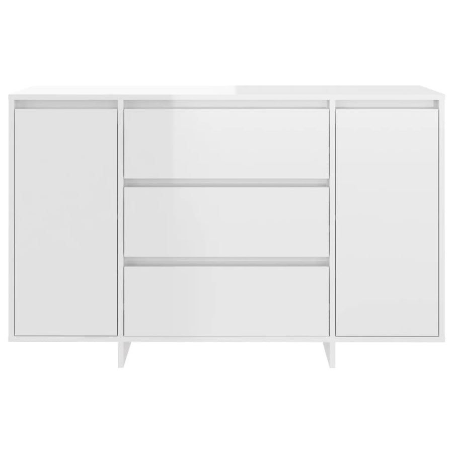 Dressoir Met 3 Lades 20X4X75 Cm Spaanplaat Hoogglans wit