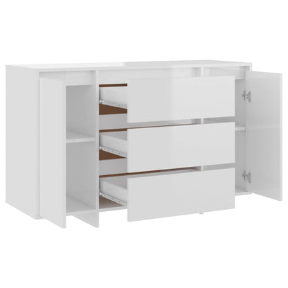 Dressoir Met 3 Lades 20X4X75 Cm Spaanplaat Hoogglans wit