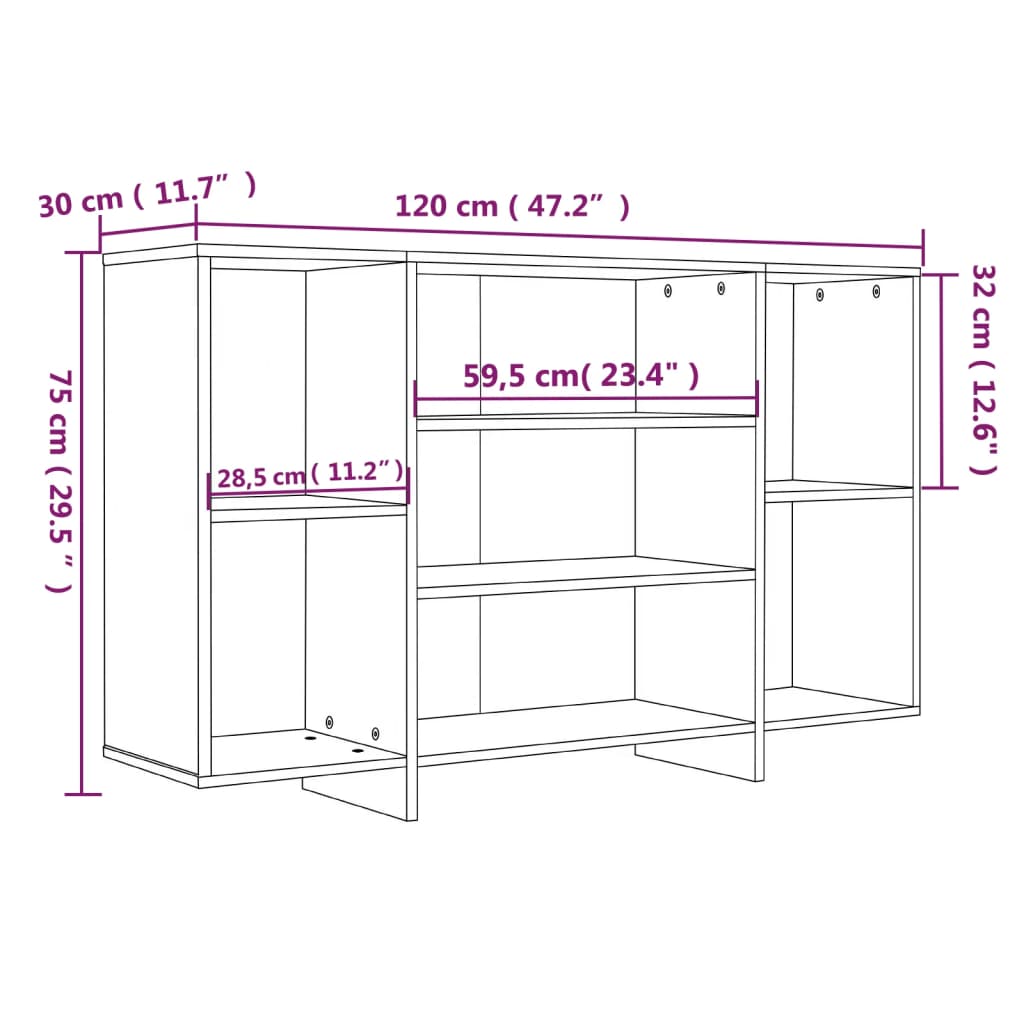 Dressoir 20X30X75 Cm Spaanplaat Kleurig Sonoma eiken