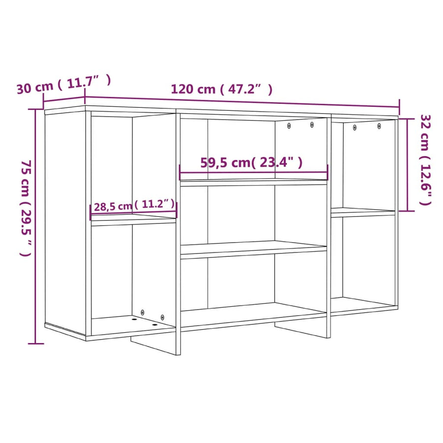 Dressoir 20X30X75 Cm Spaanplaat Kleurig Sonoma eiken