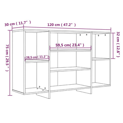 Dressoir 20X30X75 Cm Spaanplaat Betongrijs