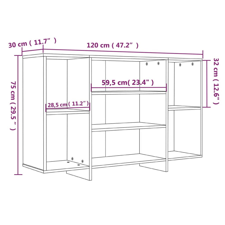 Dressoir 20X30X75 Cm Spaanplaat Betongrijs
