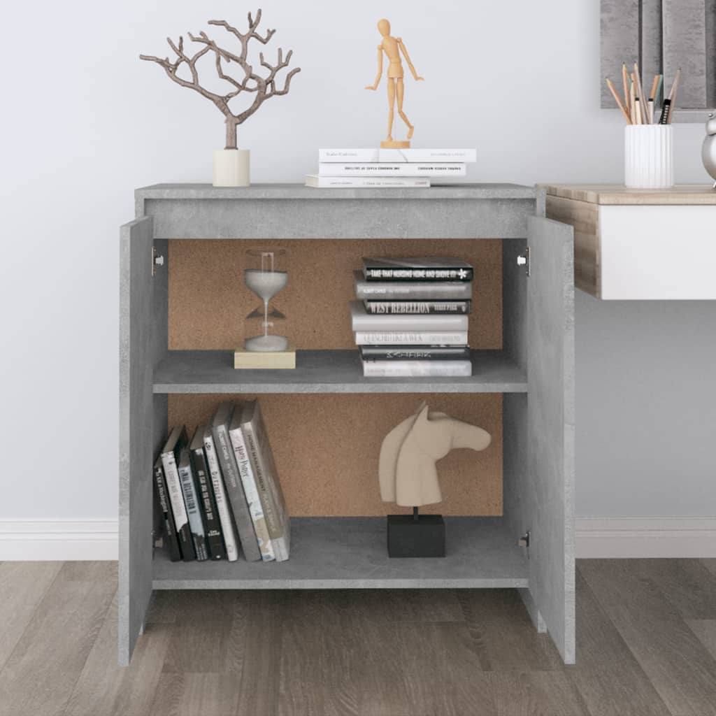 Dressoir 70X4X75 Cm Bewerkt Hout Betongrijs