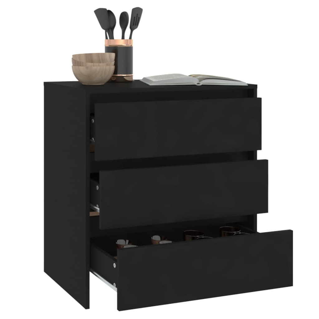 Dressoir 70X4X75 Cm Spaanplaat Zwart