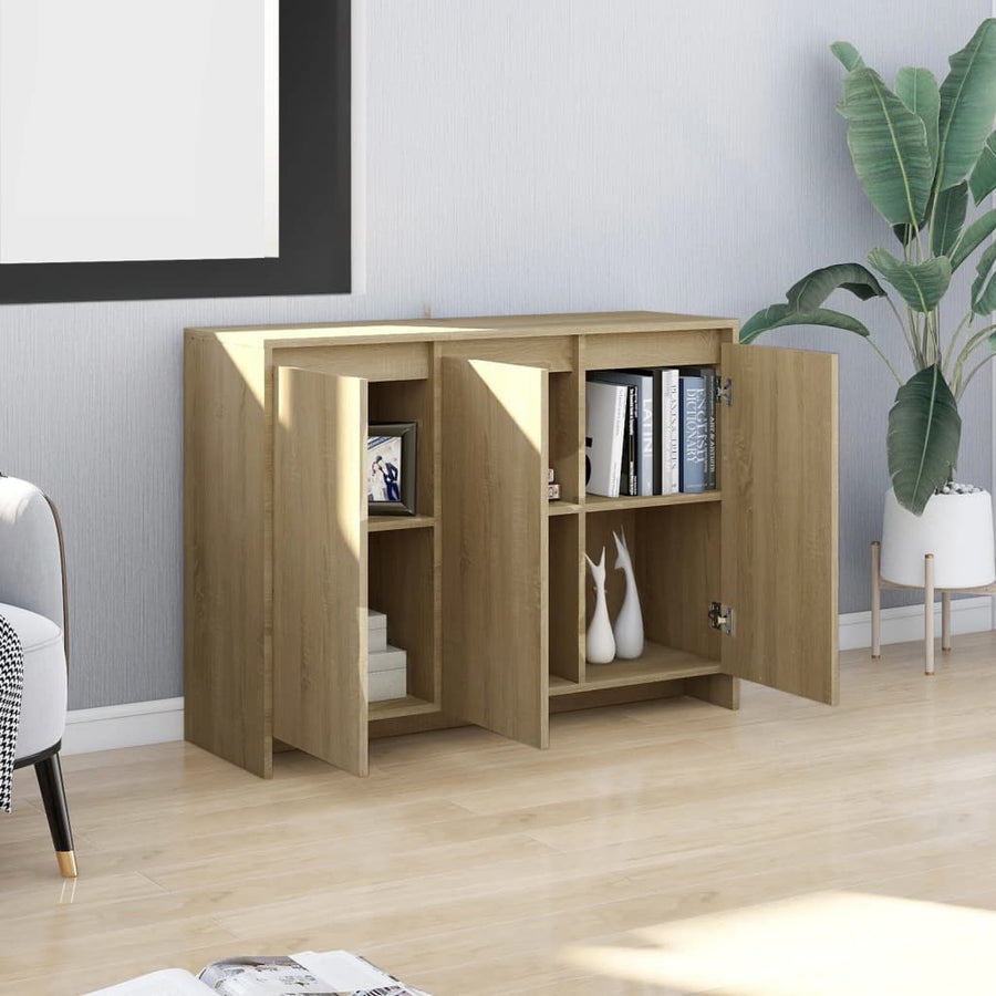 Dressoir 02X33X75 Cm Spaanplaat Kleurig Sonoma eiken