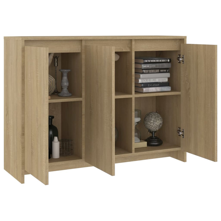 Dressoir 02X33X75 Cm Spaanplaat Kleurig Sonoma eiken