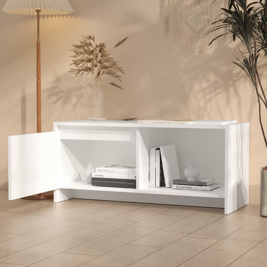 Tv-Meubel 90X35X40 Cm Bewerkt Hout Wit