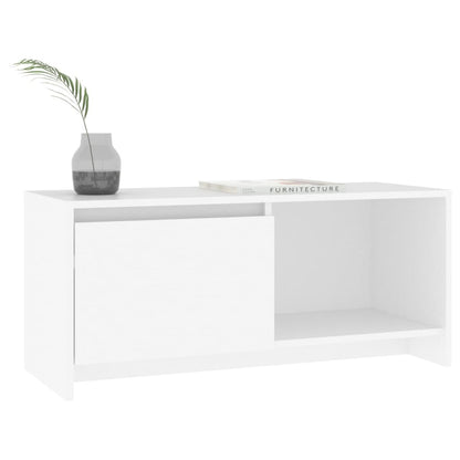 Tv-Meubel 90X35X40 Cm Bewerkt Hout Wit