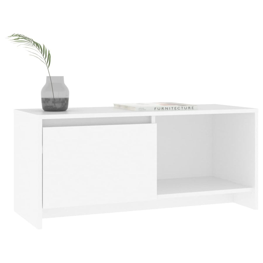Tv-Meubel 90X35X40 Cm Bewerkt Hout Wit