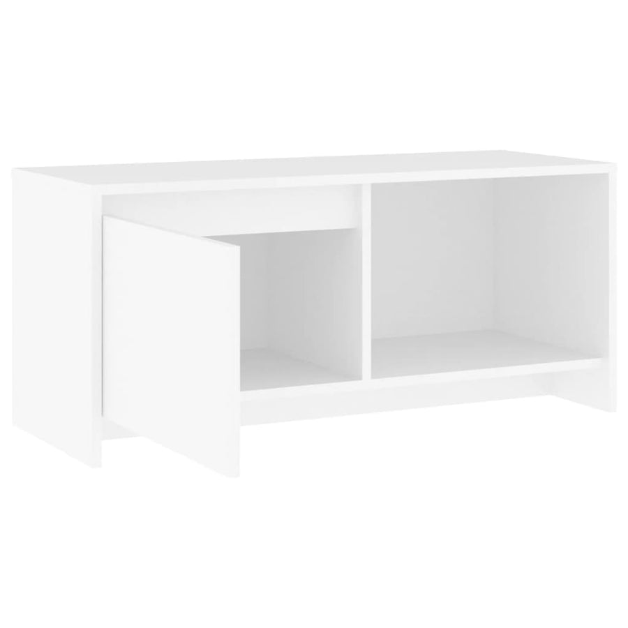 Tv-Meubel 90X35X40 Cm Bewerkt Hout Wit