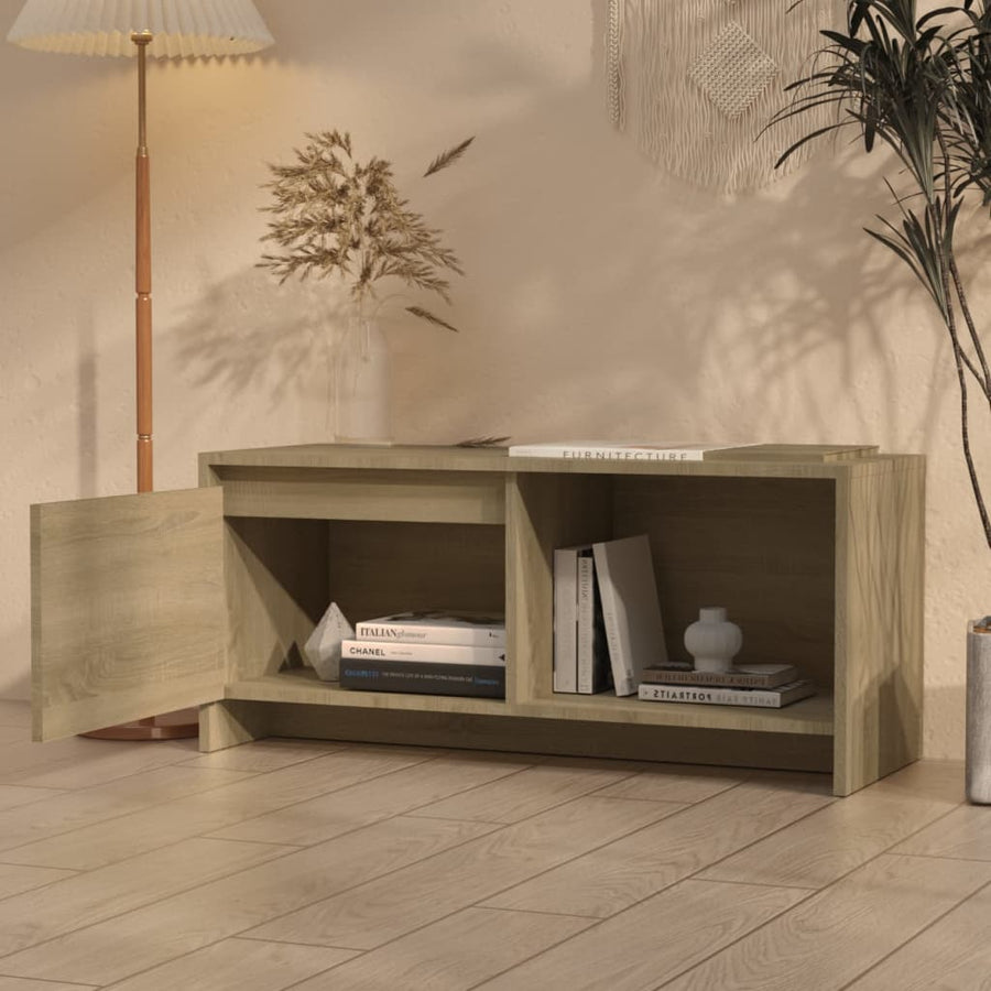 Tv-Meubel 90X35X40 Cm Bewerkt Hout Kleurig Sonoma eiken