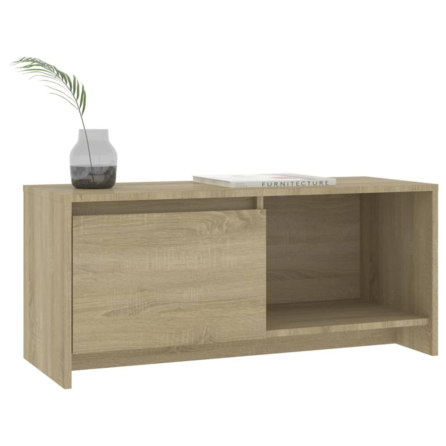 Tv-Meubel 90X35X40 Cm Bewerkt Hout Kleurig Sonoma eiken